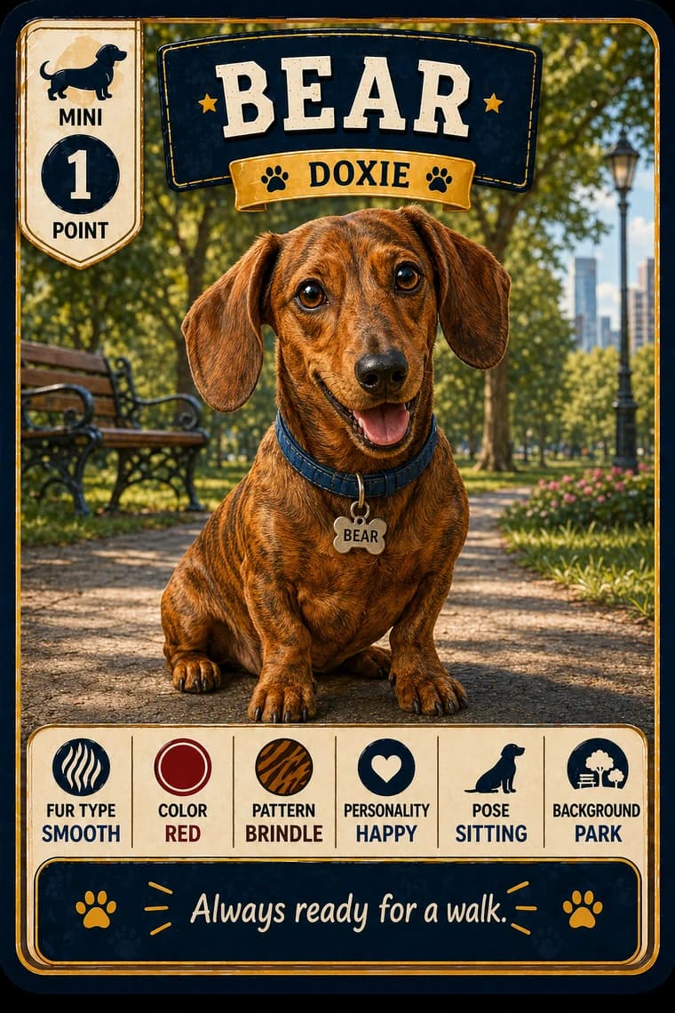 Bear doxie card