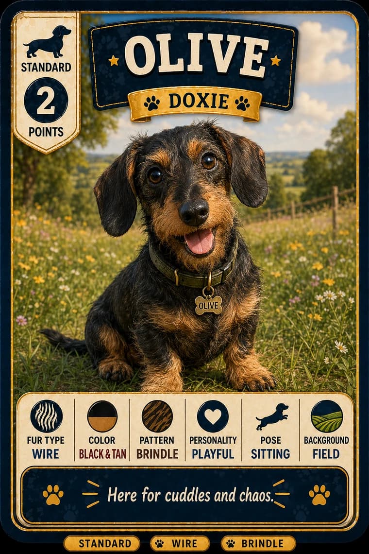 Olive doxie card